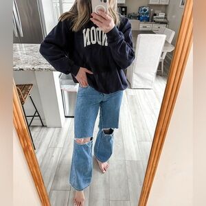 PacSun Low Rise Baggy Jeans Distressed Wide Leg Light Wash Size 25